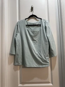 J Jill hellgrünes T-Shirt 3/4-Ärmel quadratischer Ausschnitt XL Achsel zu Achsel 22” Länge 24” - Bild 1 von 6