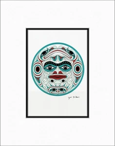Fantastic - MOON - Coast Salish art by JOE WILSON - 11" x 14" Matted art print - Picture 1 of 1