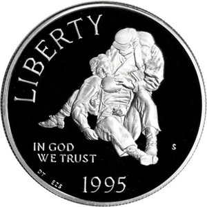 1995 $1 Civil War Silver Dollar Commemorative Proof in Capsule - Picture 1 of 2