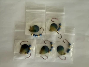 5 Spinner Zander Raupengeschirre Größe 3 Colorado Klingen 2 Haken Messing blau - Bild 1 von 2
