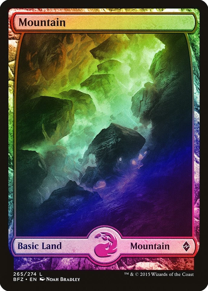Mountain (265) FOIL Battle for Zendikar NM Extended / Full Art CARD ABUGames - Image 1 of 1