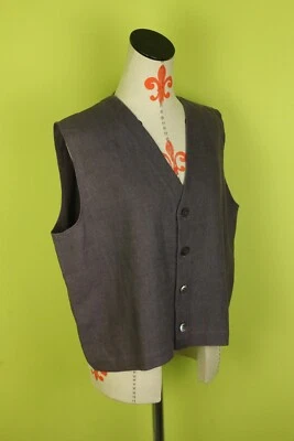 Eskandar England Womens 2 Oversized Linen Lavender Purple Vest Top 4 Buttons EUC - Image 1 of 4