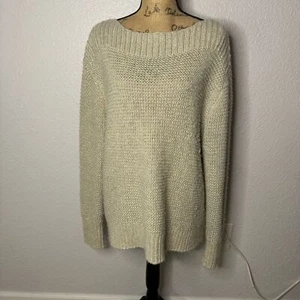 Tommy Bahama Wollpullover mit U-Boot-Ausschnitt Strick Damen Gr. L Gold Metallic Relaxed Fit - Bild 1 von 9
