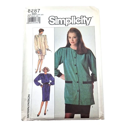 Simplicity 8287 VTG 80s Misses' Dress Tunic Skirt Sz 14-20 Pattern UC FF - Image 1 of 4