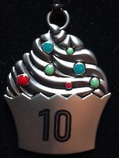 Hallmark “ 10 “ Happy Birthday or Anniversary Cupcake Charm Gift