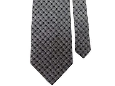 Corbata para hombre Giorgio Moreschi 100 % seda a cuadros gris/negro 4" x 58" Foto 1 de 2
