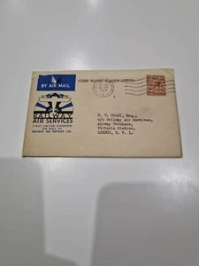 1934 erster britischer Luftpostbrief von Railway Air Services Glasgow - London - Bild 1 von 2