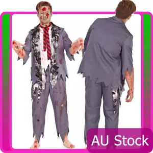 Mens Halloween Zombie Bloody Horror Costume Fancy Dress Party Outfits - Picture 1 of 4