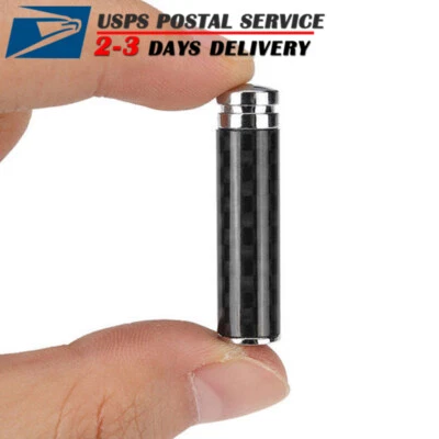 Perilla de cerradura de puerta interior de auto camión universal de fibra de carbono negra 4 piezas Foto 1 de 4