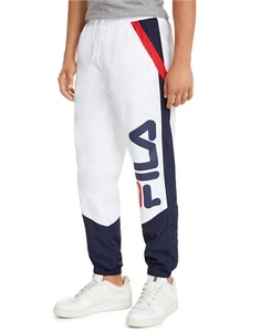 NEW FILA WHITE WITH BLUE RED GUSTAVO JOGGER TRACK PANTS SIZE M - Picture 1 of 1