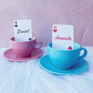 Playing Card Place Name Cards personalised with guests wedding party casino - Picture 1 of 4
