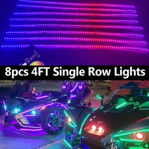 8pcs 4FT Dream Chasing LEDs Strip Lights IP68 For Polaris Slingshot APP+Remote - Picture 1 of 12
