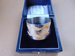 SUPERB STERLING SILVER ENAMEL NAPKIN RING 2013, BOX - Picture 1 of 11
