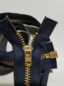VTG.1970s-83 "TALON USA" ZIPPER/SEPARATING#5Metal 24-7/8" BRASS/D.NVY.BLU.COTTON - Picture 1 of 6
