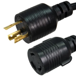 NEMA L5-20P to L5-30R Plug Adapter - 1 ft, 20A/125V 12 AWG - Iron Box # IBX-6381 - Picture 1 of 1