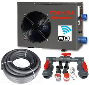 Wärmepumpe Pool Poolheizung WiFi 5 kW Anschlußset Wärme 40 m³ Pumpe Luft Wasser - Bild 1 von 12