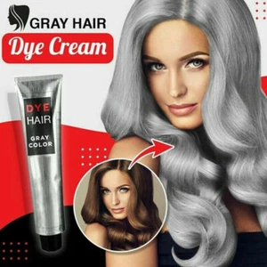 100ml Hair Cream Fashion Permanent Hair Dye Light Gray Silver Color Cream - Picture 1 of 9