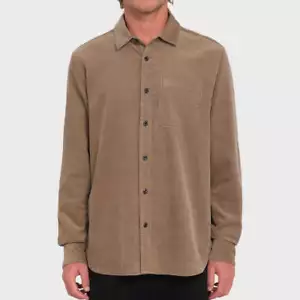 VOLCOM - Mens Zander Long Sleeve Shirt - Teak - Casual Corduroy Shirt - Picture 1 of 2