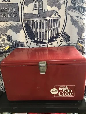 Frigorifero vintage anni '60 Coca Cola Red Cooler PROGRESS CO. LOUISVILLE KY USA - Immagine 1 di 4
