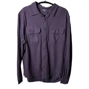 STOIC purple Flannel SHIRT heavy SOFT cotton Mens POCKETS WORK large - Picture 1 of 9
