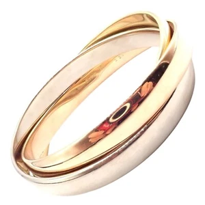 Authentic! Cartier 18k Tricolor Gold 101.5 Grams Rolling Trinity Bangle Bracelet - Picture 1 of 11