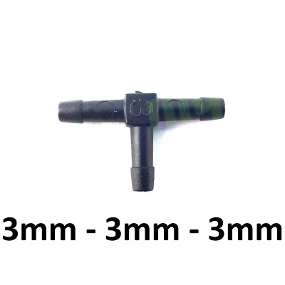 Schlauchverbinder T-Form 3 mm Kunststoff Verbindungsstück Schlauch - Bild 1 von 2
