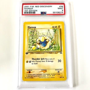 PSA 9 Mareep Mint #58 1st Edition Neo Discovery 2001 Pokemon 59108274 - Picture 1 of 2