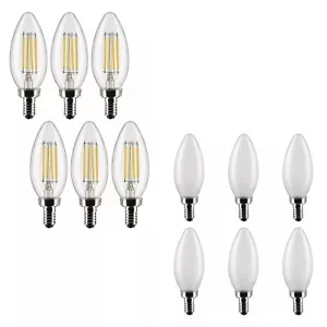 Satco - 4 Watt B11 LED Light Bulbs - 120 Volt (Clear or Frost Finish) - 6 Packs - Picture 1 of 29