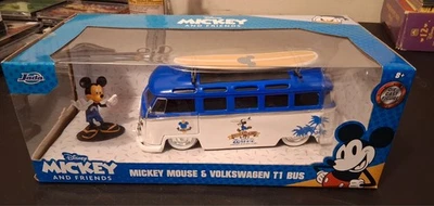 Autobús Volkswagen T1 Disney Mickey Mouse de Jada Toys con Mickey Mouse escala 1:24 Foto 1 de 4