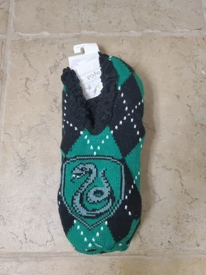 Гарри Поттер Слизерин змея нескользящий шерпа с подкладкой уютный зеленый тапочки носки новый с Ярлыками - Изображение 1 из 4