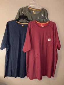 Lot Of 3 Carhartt Force Short Sleeve Relaxed Fit Pocket Tshirts Size Men's 2XL - Picture 1 of 6