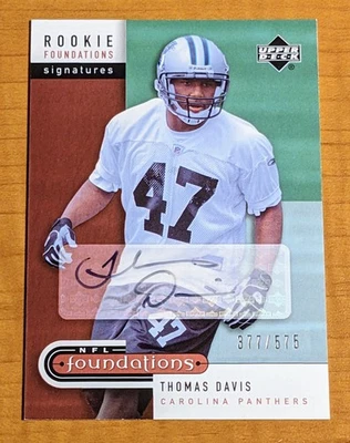 Thomas Davis 2005 UpperDeck Rookie Foundations Signatures /575 #237 Rookie Auto  - Image 1 of 3