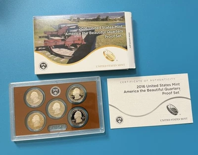 2016 America the Beautiful Quarter Clad Proof Set U.S. Mint OGP COA (5-Coin Set) - Image 1 of 4