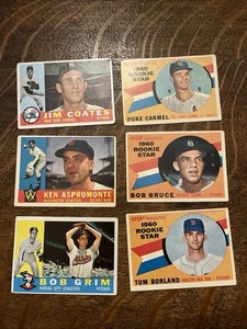 Lotto carte da baseball Topps 1960 (6) comuni basso grado - Foto 1 di 12