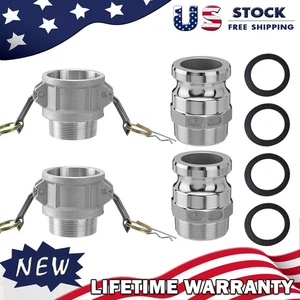 2'' Camlock Fittings Type B & Type F Cam and Groove Hose Fittings W/ 4PCS Gasket - Picture 1 of 15