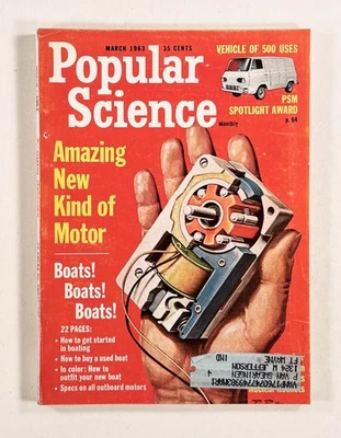1963 Mar POPULAR SCIENCE Buying a Boat WENHER VON BRAUN ON SPACE hybrid copters - Image 1 of 4