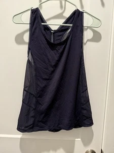 Lululemon Embodiment tank shirt althletic wear dot mesh dark Navy Blue Size S - Picture 1 of 4