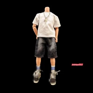 A+1:6 Denim shorts Pants Trousers Clothes Model For 12" Male Action Figure Body - Picture 1 of 22