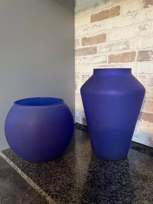 Blaue Glas Vasen - Bild 1 von 3