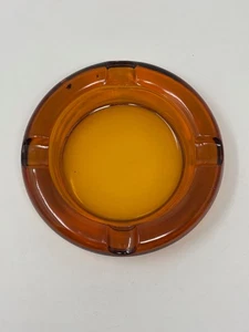 Vintage 6" Amber Glass Ashtray - Picture 1 of 3
