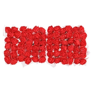 Teste di Fiori di Rosa Artificiali, Mini Fiori Finti Rosso 0,8 Pollici-1 Pollice 72pz - Foto 1 di 6