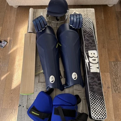 BDM English Willow Cricket Bat Grade-1 with Rest of the kit and a practice bat  - Image 1 of 3