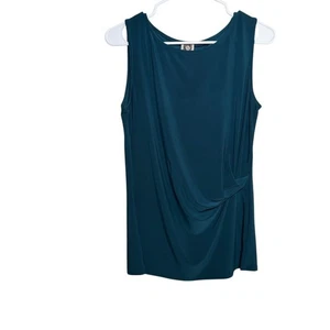 Anne Klein Blouse Women's XL Round Neck Ruched Sleeveless Tank Top Shirt - Picture 1 of 10
