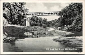 Postal vintage de CHEROKEE, Iowa "Mill Creek High Bridge" Curteich / 1941 Cancelar - Imagen 1 de 2