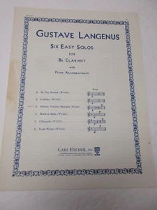 Gustave Langenus Mount Vernon Menuett B-Dur Klarinette Solo und Klavier Noten - Bild 1 von 4