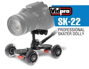 Vidpro SK-22 Professional Skater Dolly Rolling Slider DLSR Cameras Camcorders Lo - Picture 1 of 4