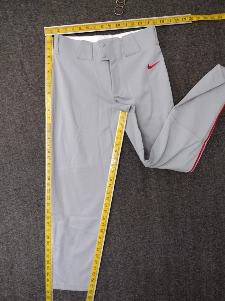 NIKE Boys XL Vapor Select Baseball Pants  Gray Red Stripe BQ6443-056 - Image 1 of 4