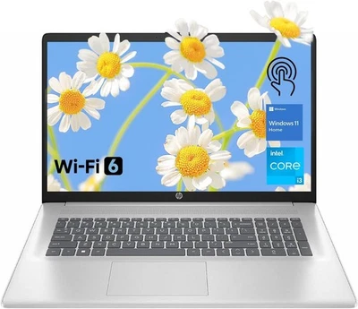 HP 17.3'' FHD Touchscreen Laptop, Core i3-N305, 16GB+1TB, WiFi, Win 11 Home - Image 1 of 4
