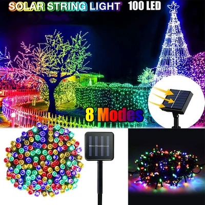 100LED Solar Powered String Lights For Outdoor Garden Wedding Party Xmas Decor - Image 1 of 4
