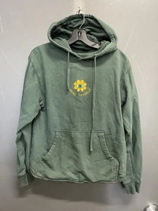 Bestickter dunkelgrüner Pullover Hoodie Heal Thyself Eye Blumenmuster Größe Small - Bild 1 von 7